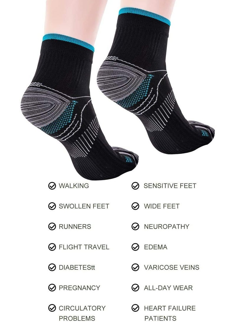 KASTWAVE 3 Pairs Compression Socks for Women and Men Upgraded Sport Plantar Fasciitis Arch Support Low Cut Compression Foot Socks Best for Athletic Sports, Running, Travel - Image 4