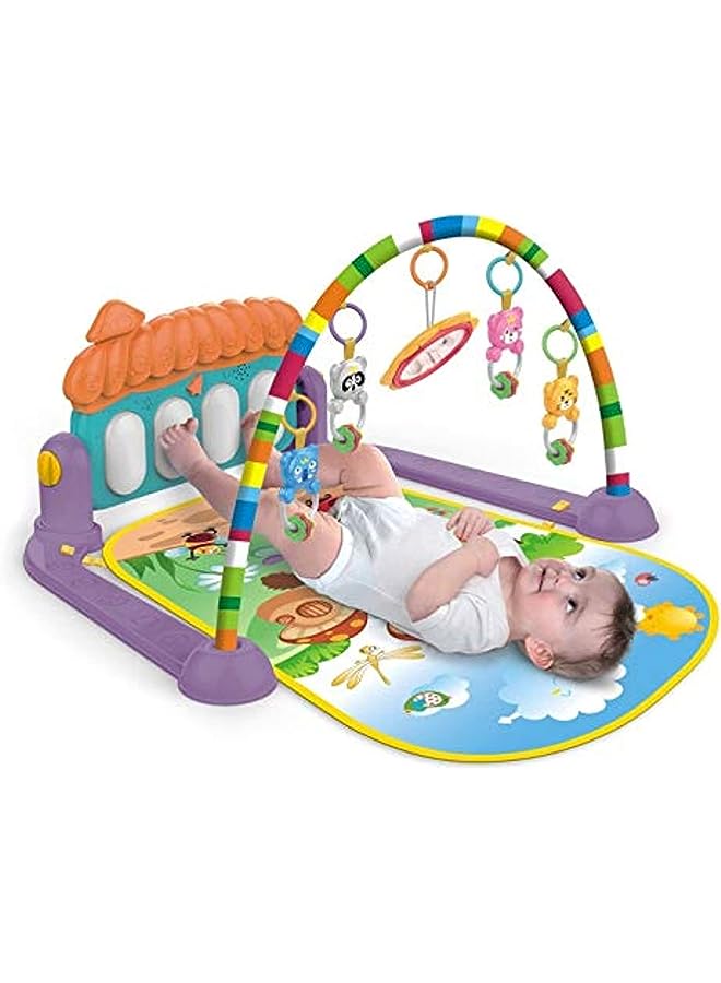 IAF Play & Learn Infant Gym Toys Piano Activity - Baby Kick and Gym Play Mat Lay & Play 3 in 1 Fitness Music and Lights Fun Piano for 0-36 Months Girl Boy - Easy to Disassemble and Washable - Image 1