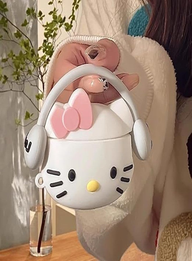 EMOH ROCED Compatible with AirPods 4 Case Cover 2024 with Cleaning Kit,Cartoon Kawaii for AirPods 4th Generation Case Silicone case for Apple Airpods 4 with Keychain for Women Girls (Kitty White) - Image 5