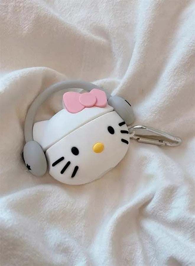 EMOH ROCED Compatible with AirPods 4 Case Cover 2024 with Cleaning Kit,Cartoon Kawaii for AirPods 4th Generation Case Silicone case for Apple Airpods 4 with Keychain for Women Girls (Kitty White) - Image 4