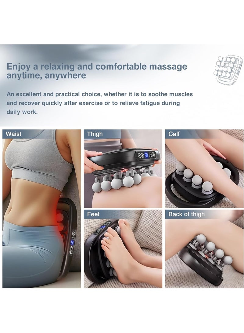 كيلا مجموعة مسدس تدليك مكونة من 8 رؤوس، 16 قطعة، مسدس تدليك الأنسجة العميقة المحمول باليد مع 3 أوضاع و30 شدة، علاج بالضوء الأحمر، جهاز تدليك هادئ بإيقاع للاستخدام المنزلي - Image 5