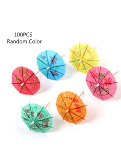 Generic Cocktail Decorative Garnishes Umbrellas Dessert Cake Bamboos Stick Summer Party Beach Theme Decors Wedding Supplies 100pcs Cocktail Umbrellas For Drinks Tropicals Fruit Reusable Orange Picks Coconuts  - Image 2