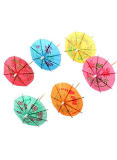 Generic Cocktail Decorative Garnishes Umbrellas Dessert Cake Bamboos Stick Summer Party Beach Theme Decors Wedding Supplies 100pcs Cocktail Umbrellas For Drinks Tropicals Fruit Reusable Orange Picks Coconuts  - Image 1