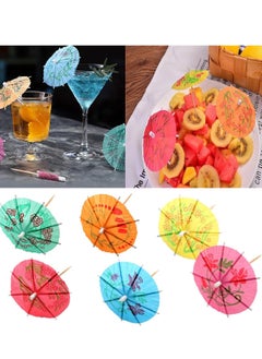Generic Cocktail Decorative Garnishes Umbrellas Dessert Cake Bamboos Stick Summer Party Beach Theme Decors Wedding Supplies 100pcs Cocktail Umbrellas For Drinks Tropicals Fruit Reusable Orange Picks Coconuts  - Image 3