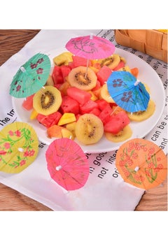 Generic Cocktail Decorative Garnishes Umbrellas Dessert Cake Bamboos Stick Summer Party Beach Theme Decors Wedding Supplies 100pcs Cocktail Umbrellas For Drinks Tropicals Fruit Reusable Orange Picks Coconuts  - Image 4