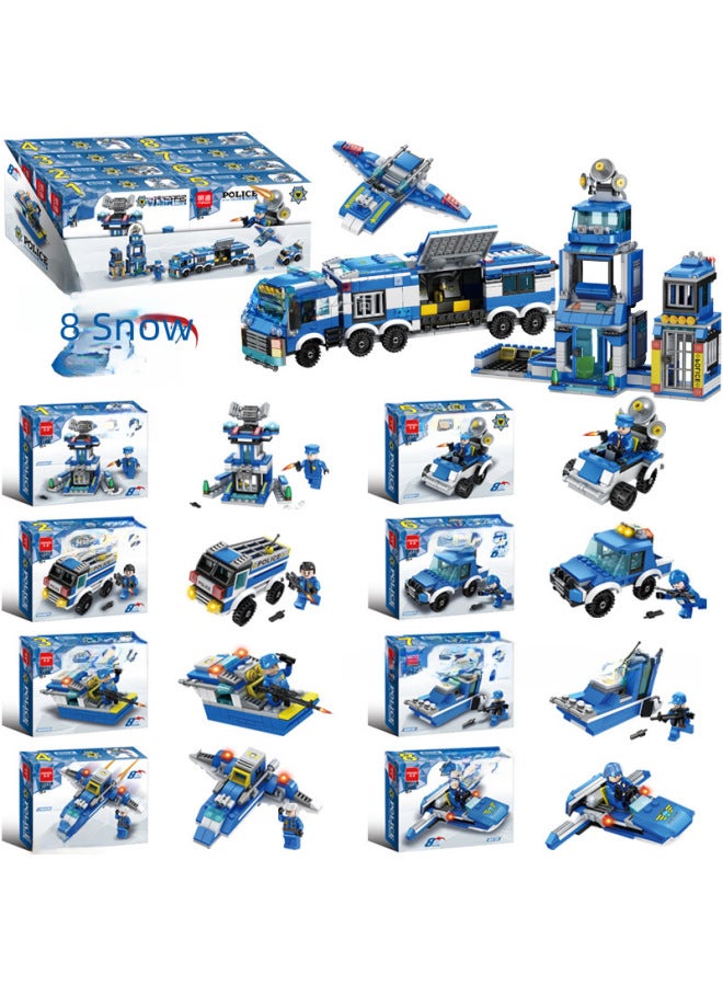 Compatible Lego Assembled Blocks China 8-in -1 Fire Brigade Small Particles Children's Educational Stall Toys And Gifts - Image 4