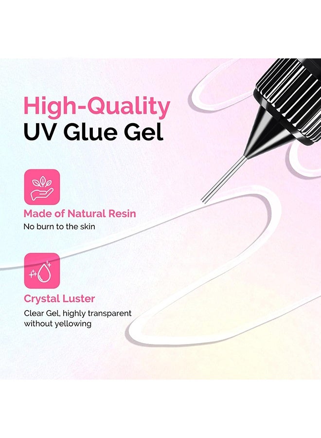 Monja No Wipe Drill Gel, Nail Rhinestone Glue, 3D Gel Nail Art Design Strong Adhesive Nail Gem Glue for Nail Charms Gems Jewelry Decoration DIY Manicured at Home 10ml - Image 2