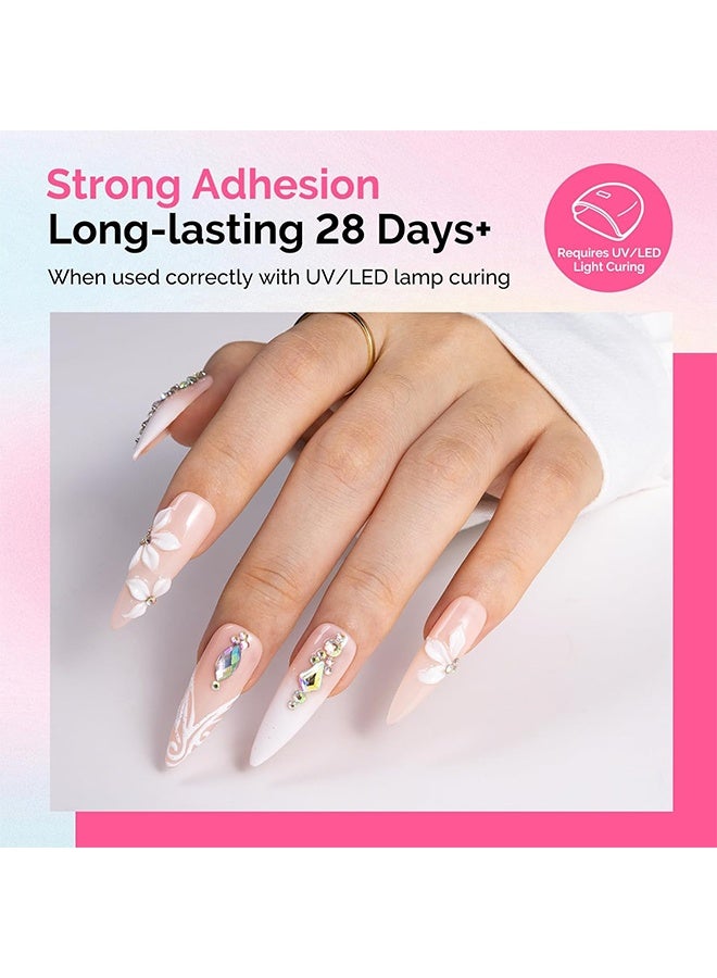 Monja No Wipe Drill Gel, Nail Rhinestone Glue, 3D Gel Nail Art Design Strong Adhesive Nail Gem Glue for Nail Charms Gems Jewelry Decoration DIY Manicured at Home 10ml - Image 5