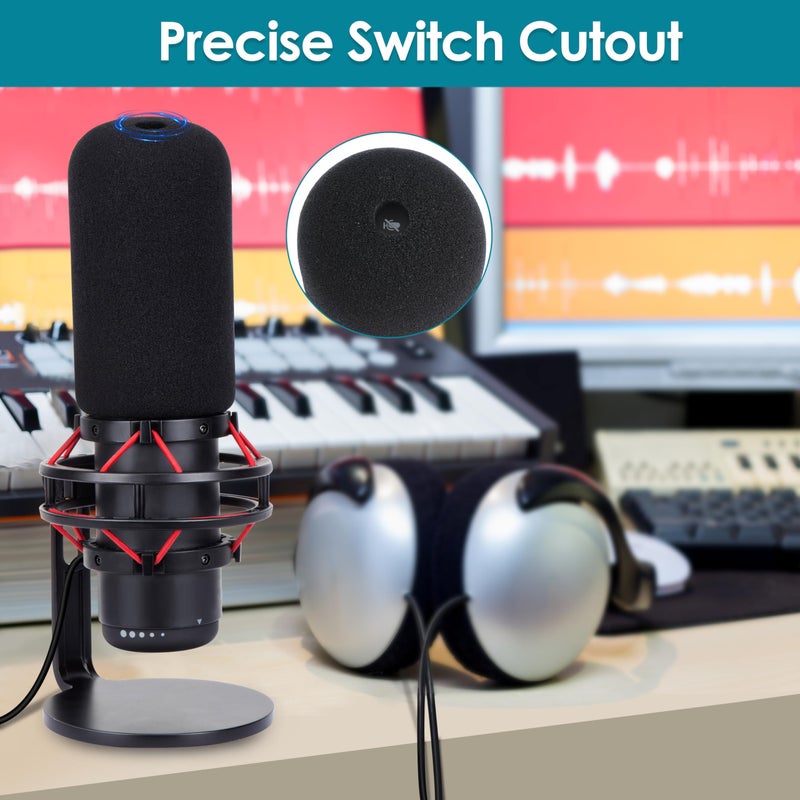 YOUSHARES Mic Windscreen for HyperX QuadCast Microphone, Foam Mic Covers Improve Recording Quality, Professional Hyperx QuadCast Pop Filter - Image 5