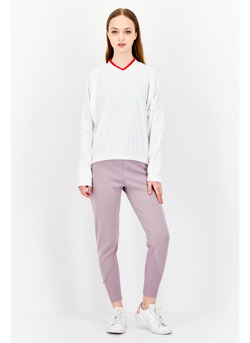 Adidas Women Sportswear Fit Long Sleeve Outdoor Sweatshirt, White  - Image 2