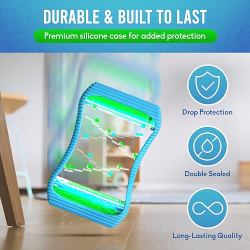 BUNMO Liquid Motion Bubbler Sensory Toys - Sensory Stocking Stuffers for Kids - Liquid Timer for Kids - Colorful Bubble Fidget Timer for Desk & Travel - Large Blue - Image 3