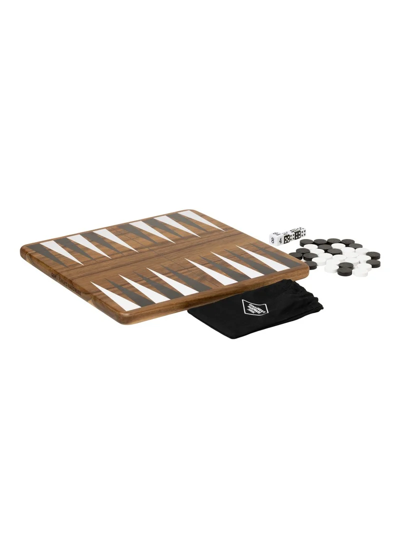 جنتلمنز هاردوير Acacia Wood Backgammon Set