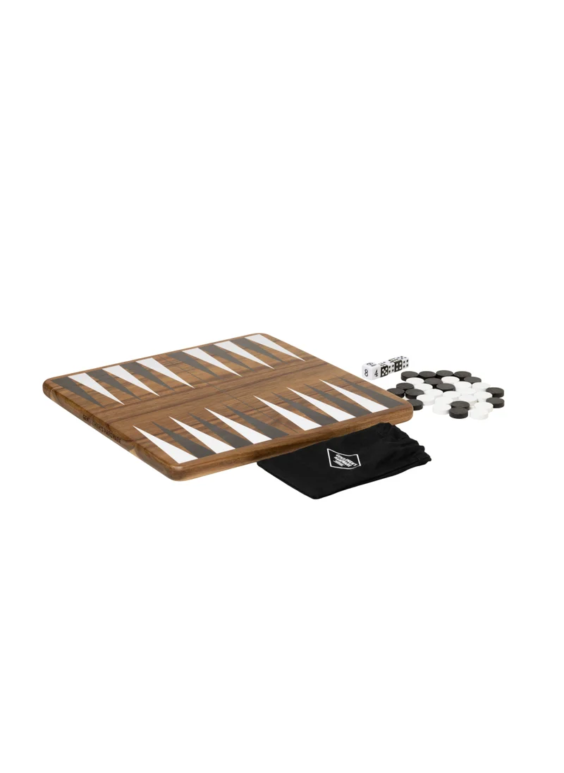 جنتلمنز هاردوير Acacia Wood Backgammon Set