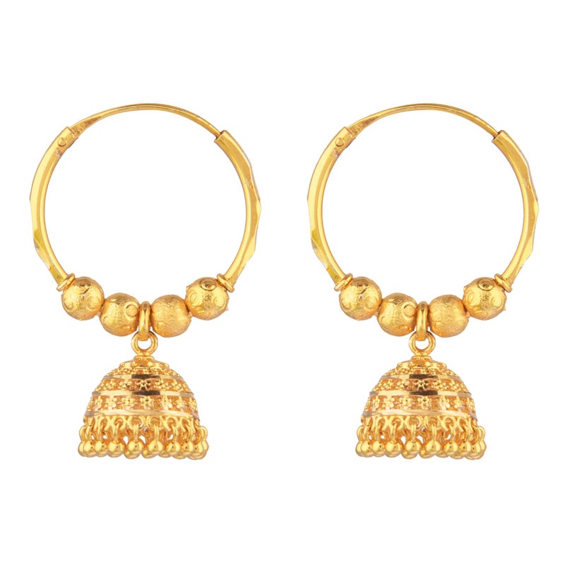 Efulgenz Indian Hoop Earrings Traditional Wedding Bridal Bollywood Jewelry Jhumka Jhumki Dangle Earrings Set Indian Jhumkas for Women - Image 1
