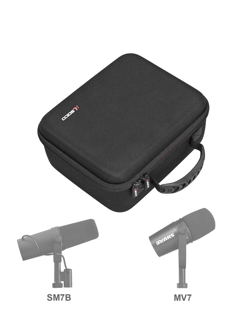 RLSOCO - RLSOCO Case for Shure SM7B Dynamic Vocal Microphone & Shure MV7+ / MV7X / MV7 Podcast Dynamic Microphone (Black) - Image 1