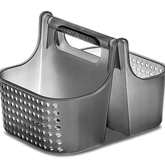 LARGE PORTABLE SHOWER CADDY HOLD SOAP SHAMPOO HAIR SUPPLIES AND BEAUTY PRODUCTS CLEANING SUPPLIES ORGANIZER FOR HOME DORM PLASTIC SHOWER TOTE SOFT HANDLE CARBON