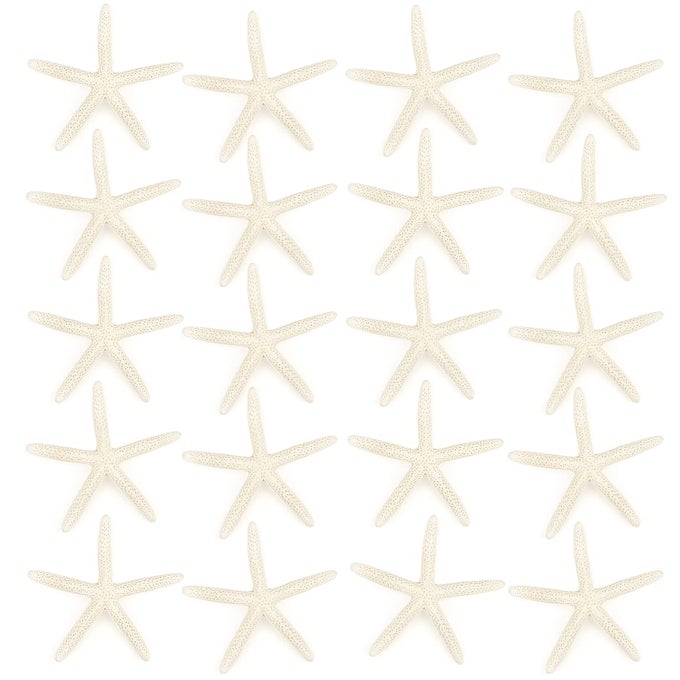 20 PCS STARFISH 25 TO 4 NATURAL SEASHELLS STARFISH STAR FISH SHELLS DECORATIONS WHITE STARFISH ORNAMENTS PERFECT FOR WEDDING BEACH THEME PARTY HOME DECORATIONS DIY CRAFTS FISH TANK