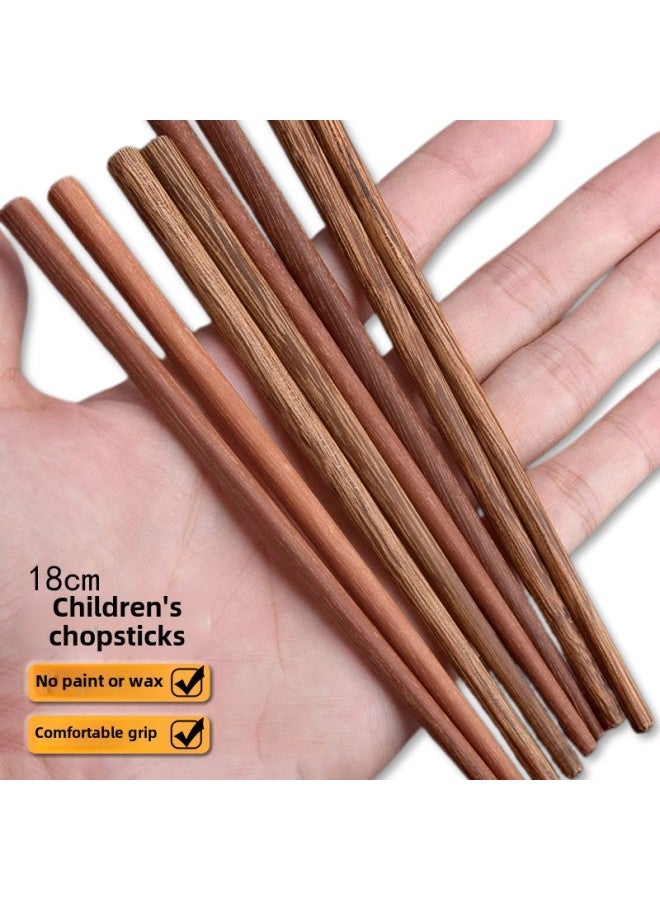 Portable Chopsticks Household Solid Wood Chicken Wings Wooden Paint-free Wax-free Children's Kindergarten Children's Short Chopsticks Baby's Wooden Chopsticks-Color:Chicken Wings Chopsticks For Children/18cm  - Image 4