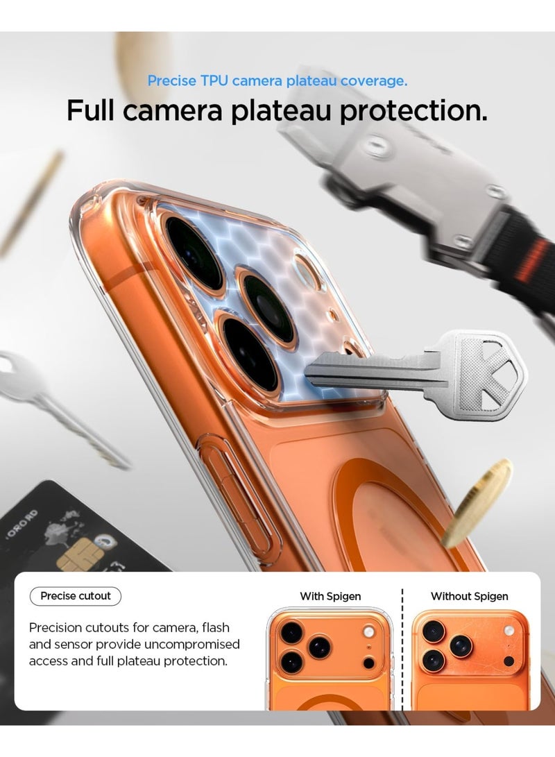 Spigen غطاء Ultra Hybrid MagFit لجهاز iPhone 17 Pro Max مع MagSafe (2025) - برتقالي شفاف - Image 5