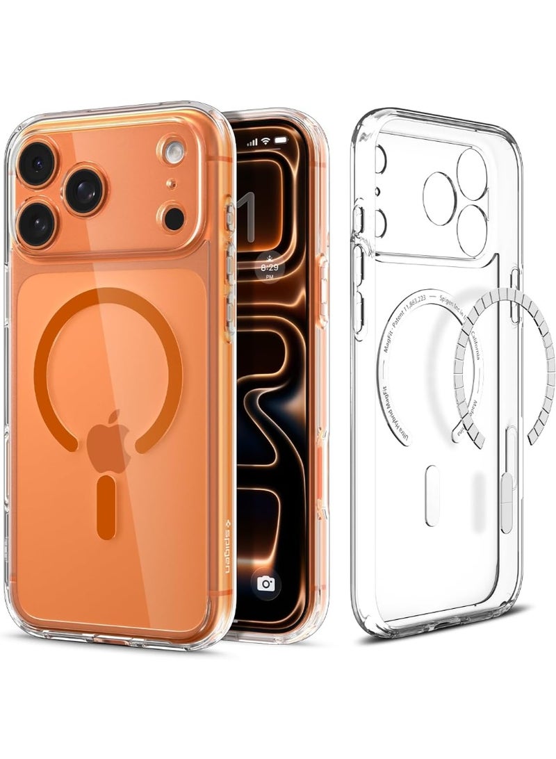 Spigen غطاء Ultra Hybrid MagFit لجهاز iPhone 17 Pro Max مع MagSafe (2025) - برتقالي شفاف - Image 1