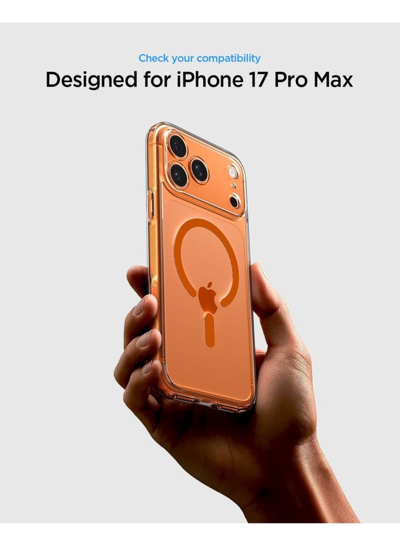 Spigen غطاء Ultra Hybrid MagFit لجهاز iPhone 17 Pro Max مع MagSafe (2025) - برتقالي شفاف - Image 2