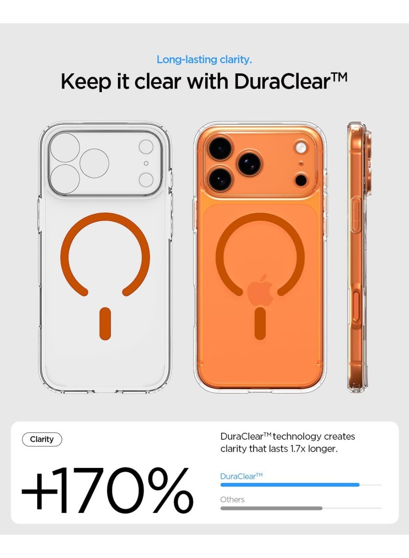 Spigen غطاء Ultra Hybrid MagFit لجهاز iPhone 17 Pro Max مع MagSafe (2025) - برتقالي شفاف - Image 4