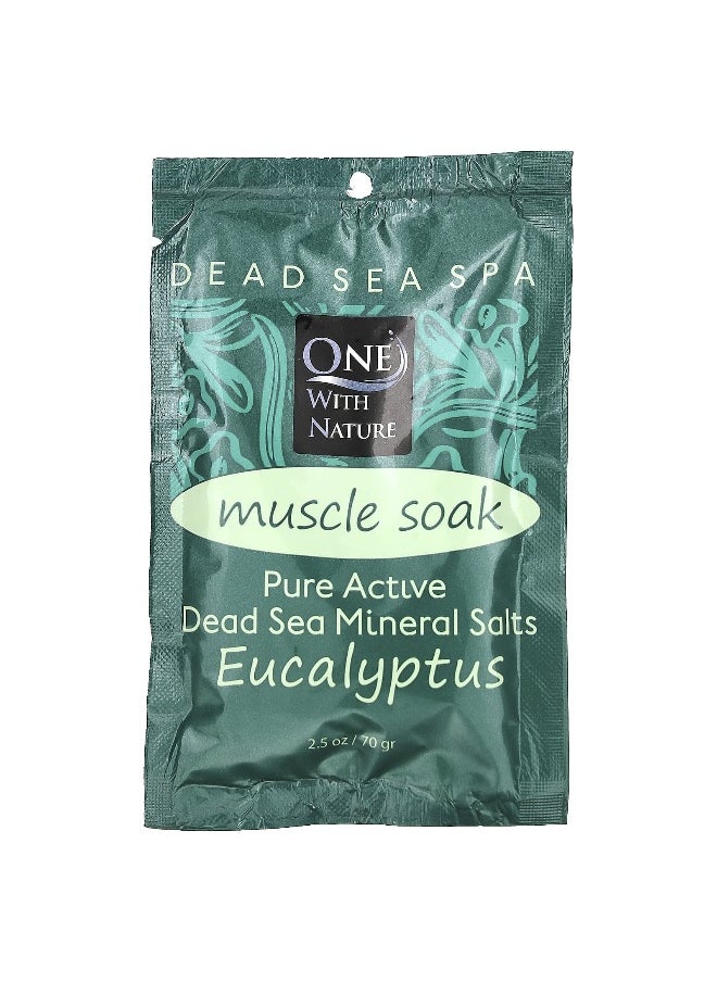 ONE WITH NATURE One with Nature, Dead Sea Spa, Mineral Salts, Muscle Soak, Eucalyptus, 2.5 oz (70 g)  - Image 1