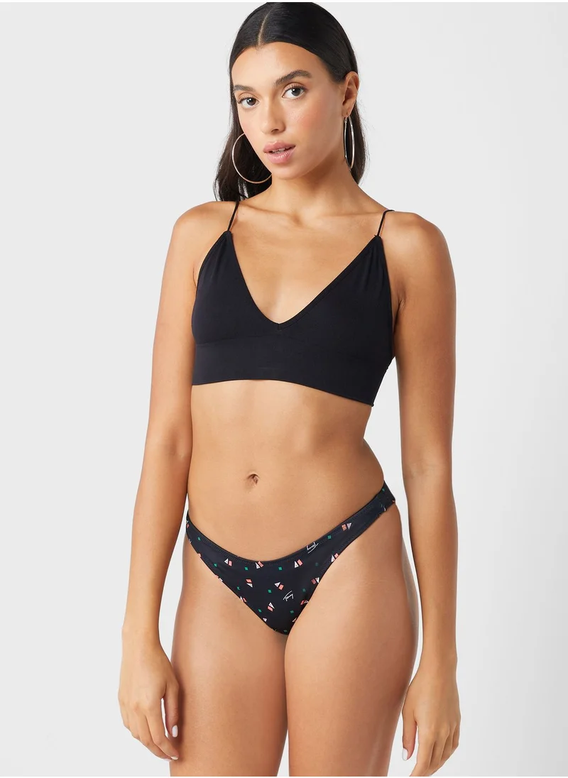 TOMMY JEANS High Leg Printed Bikini Bottom