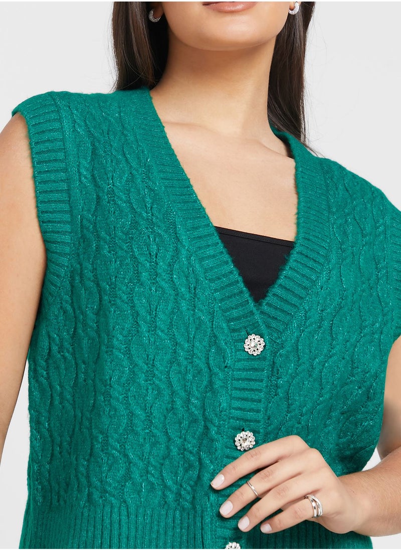 ONLY - Cable Knitted Cardigan - Image 1
