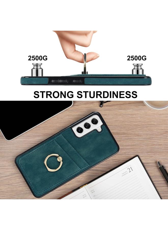 اس-توب جراب لهاتف Samsung Galaxy S21 FE 5G جراب هاتف جلدي عتيق مع حامل حلقي - Image 5