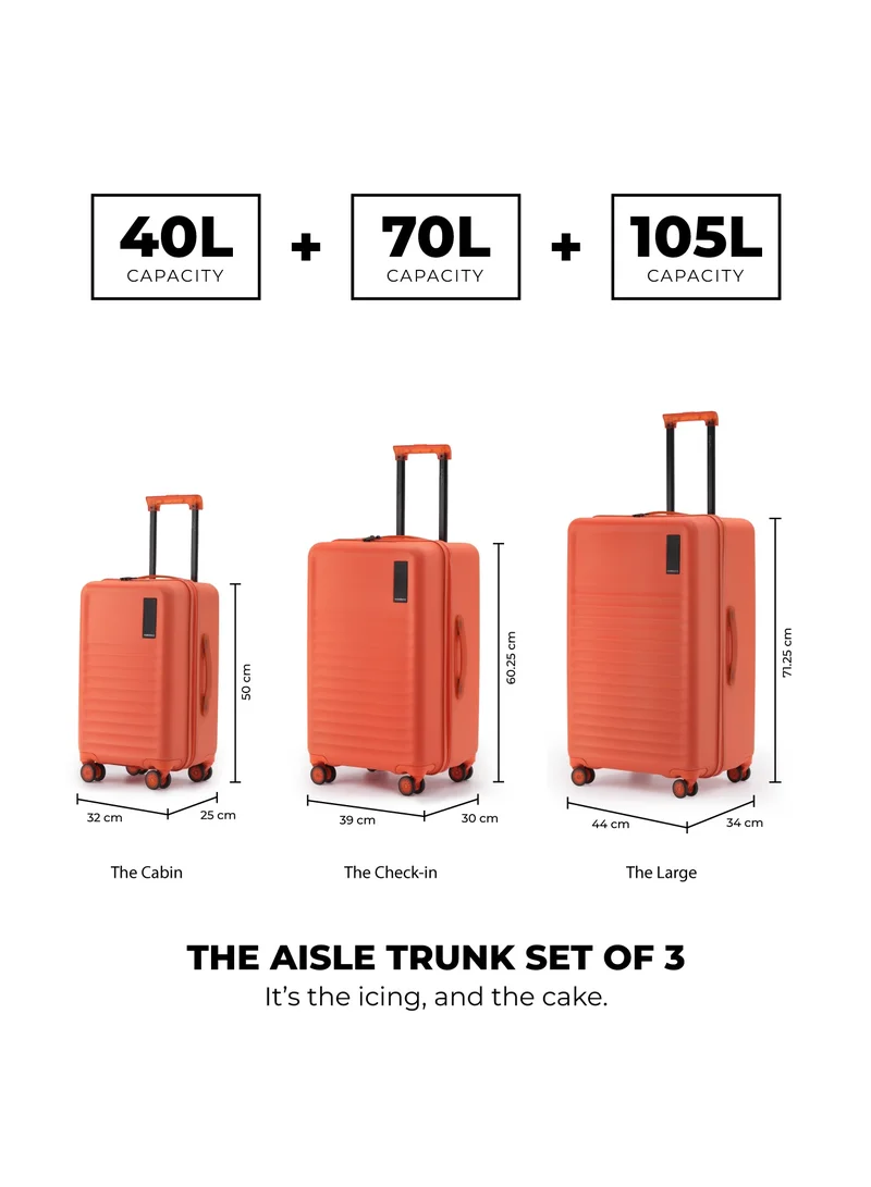 Mokobara The Aisle Trunk Set Of 3 - Polycarbonate Material | Stardust, Orange