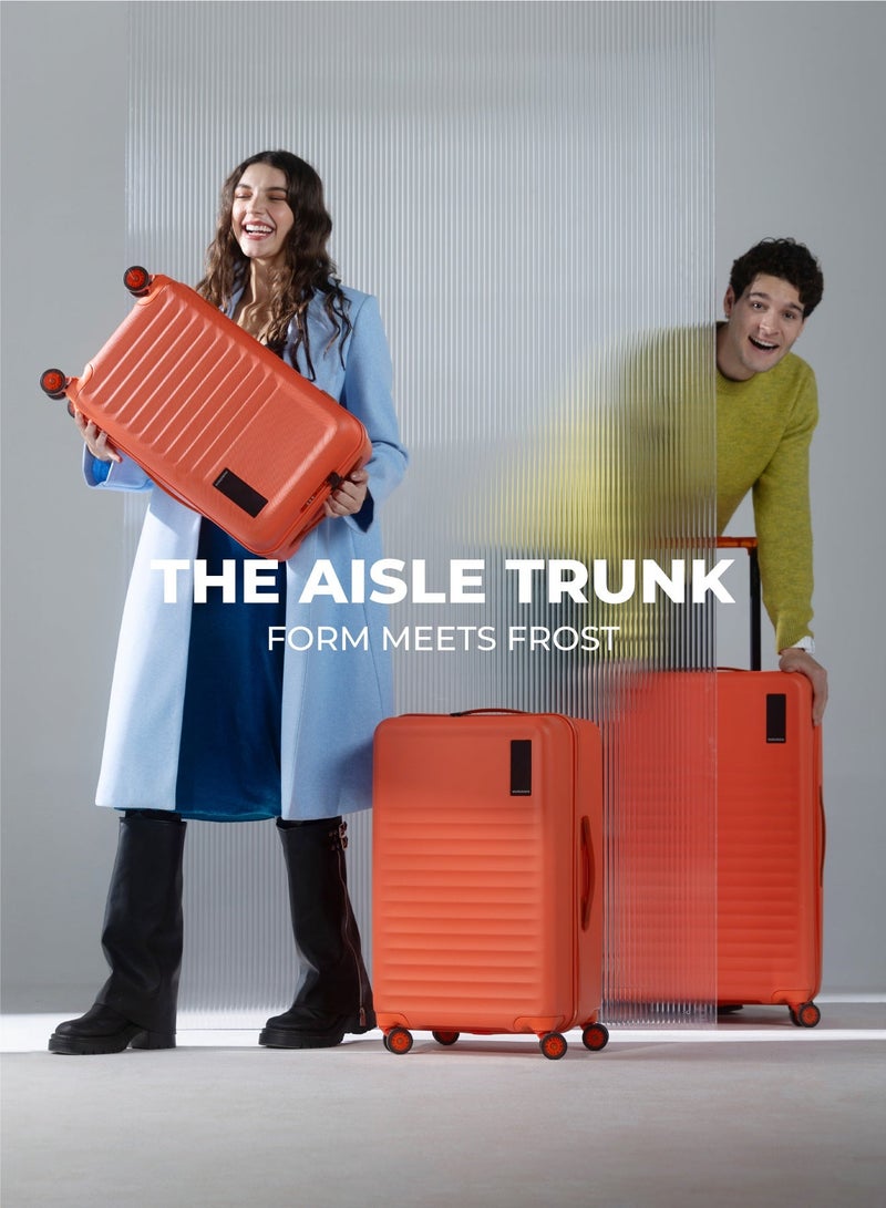 Mokobara Aisle Trunk Luggage Set of 3 | Cabin 40L + Check-in 70L + Large 105L | Makrolon Hardshell | TSA Lock, YKK Zippers & Ninja Wheels | Orange (Stardust) - Image 2