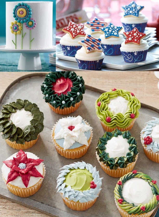 Bmaacye 48 Pcs Cake Decorating Piping Tip Set with 2 Couplers - Round, Star, Petal & Leaf Tips for Buttercream & Royal Icing Designs - Image 4
