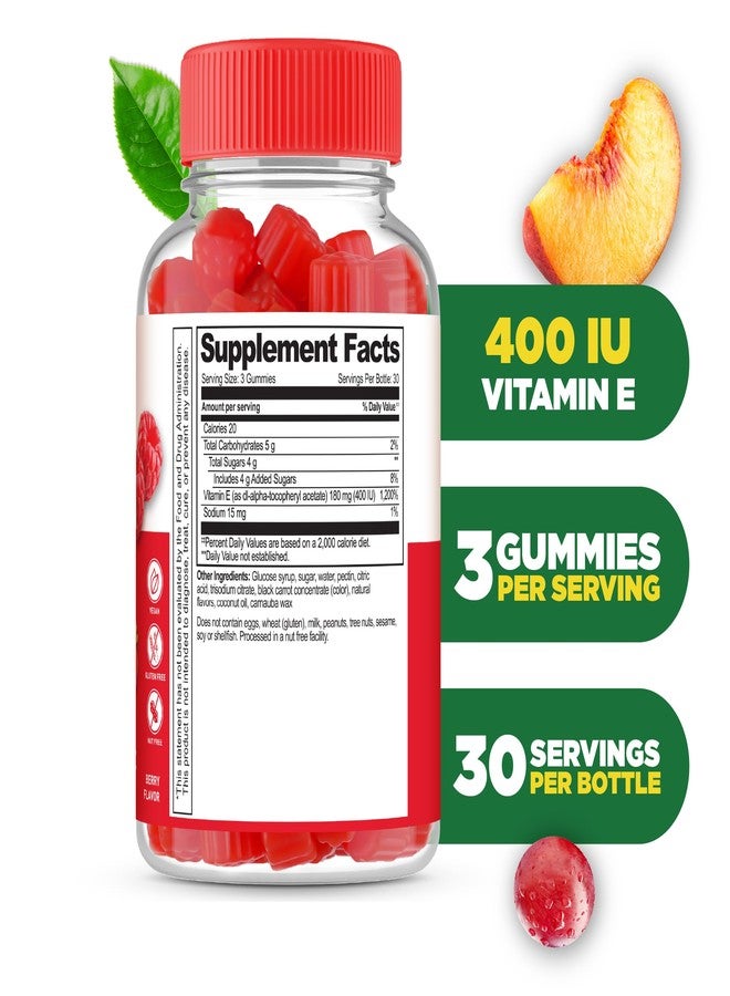 Lifeable Vitamin E Gummies | 400 IU | Great Tasting Vitamin E Supplements | Skin, Eye Health and Immune Function Support | VIT E for Adults, Men, Women | 90 Gummies - Image 2