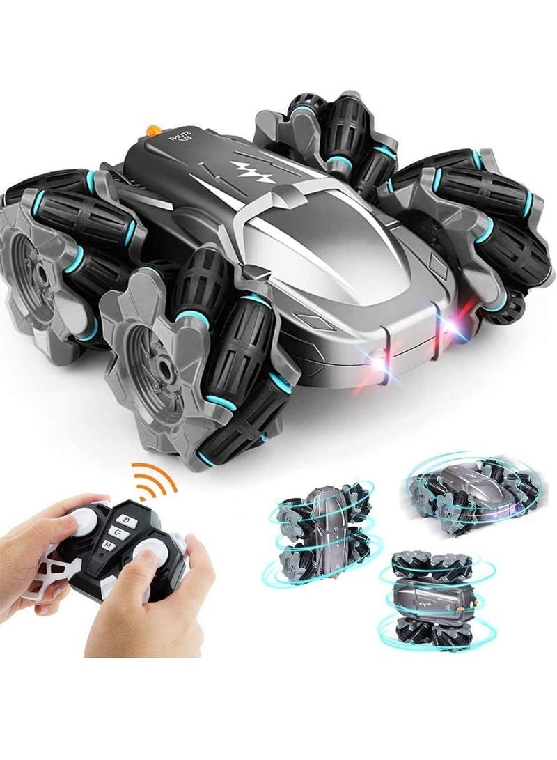 Bukela RC Car Toy Double Sided Stunt Car, 2.4 G Remote Control Car, 360° Rotation and Drift 4WD All Terrain Remote Control Car with Headlights Cars Toys Gifts for Child Over - Image 1