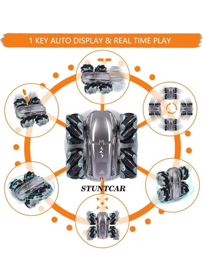 Bukela RC Car Toy Double Sided Stunt Car, 2.4 G Remote Control Car, 360° Rotation and Drift 4WD All Terrain Remote Control Car with Headlights Cars Toys Gifts for Child Over - Image 3