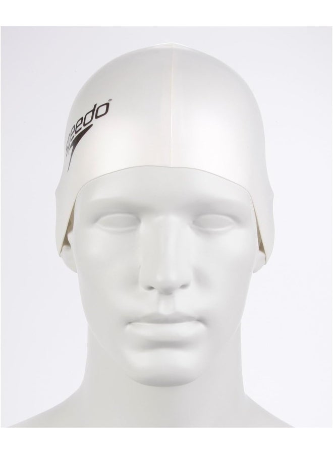 Speedo Speedo Unisex Adult Flat Silicone Swim Cap - White, One Size | Premium Swimwear & Swimming Accessory by Speedo for Training, Fitness and Recreational Use - Premium Swimming Hats for Performance, Durability and Everyday Use - Image 1