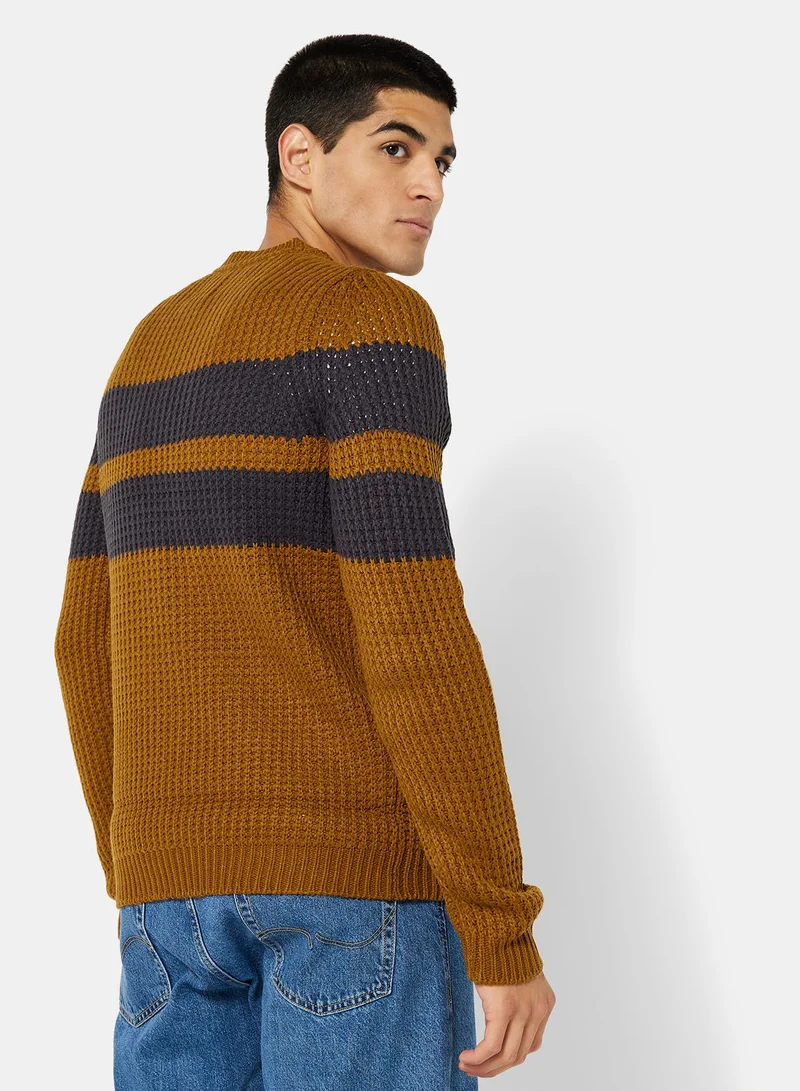 اونلي اند سانز Stripe Knit Long Sleeve Sweater