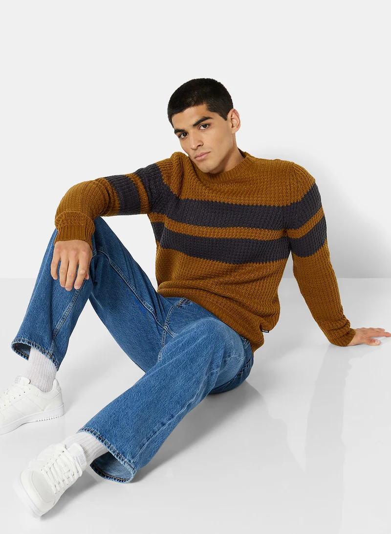 اونلي اند سانز Stripe Knit Long Sleeve Sweater