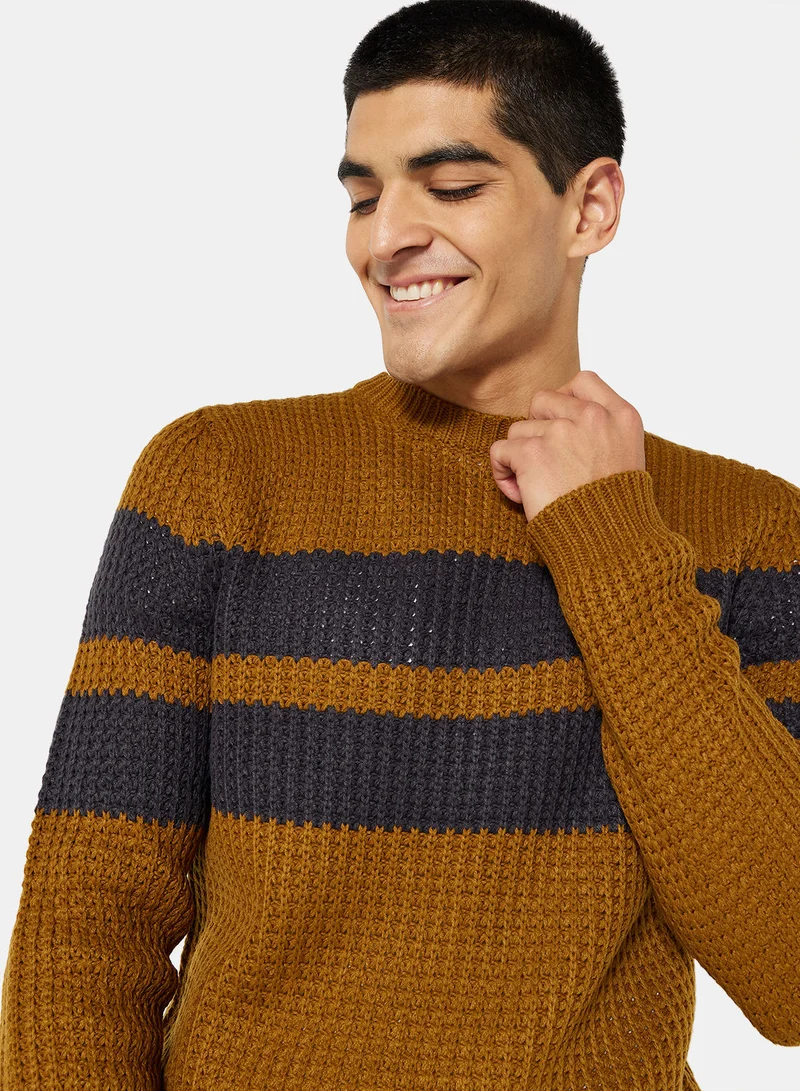 اونلي اند سانز Stripe Knit Long Sleeve Sweater
