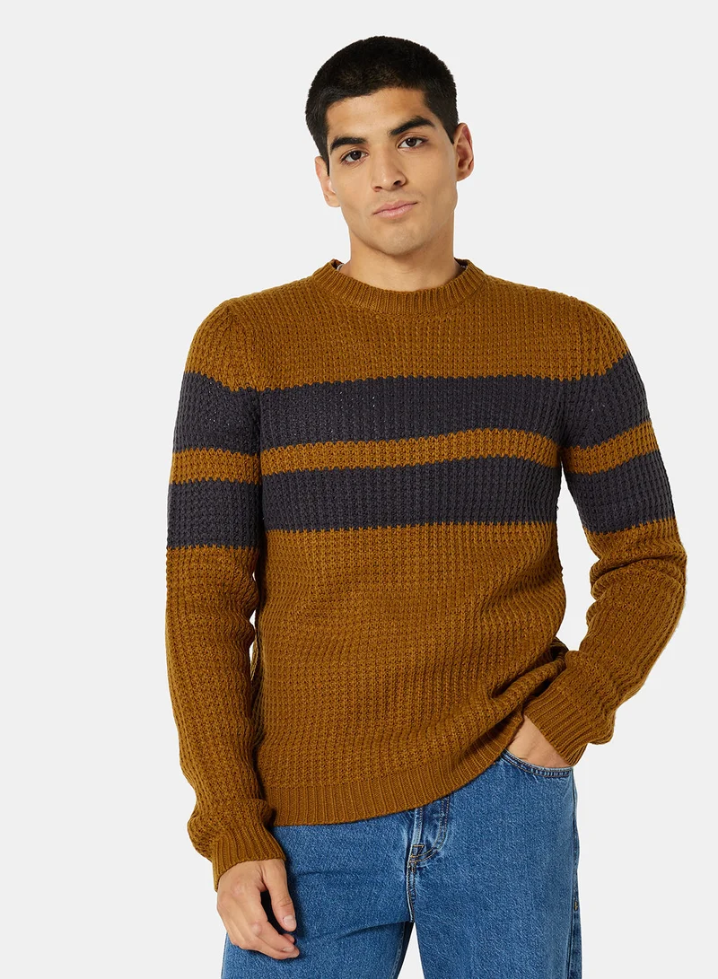 اونلي اند سانز Stripe Knit Long Sleeve Sweater