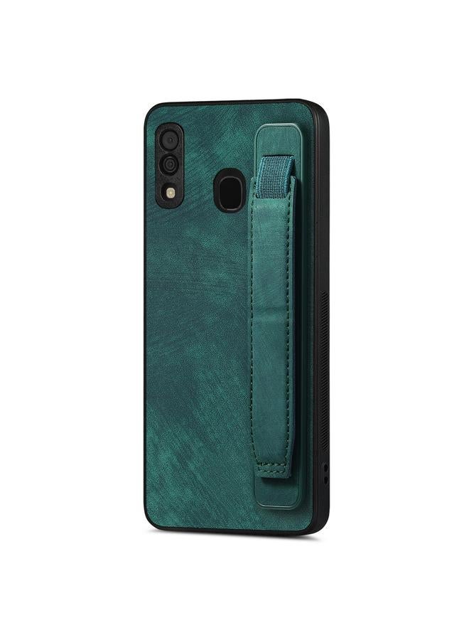 اس-توب جراب خلفي من الجلد لهاتف Samsung Galaxy A30 مع حامل معصم ريترو - Image 1