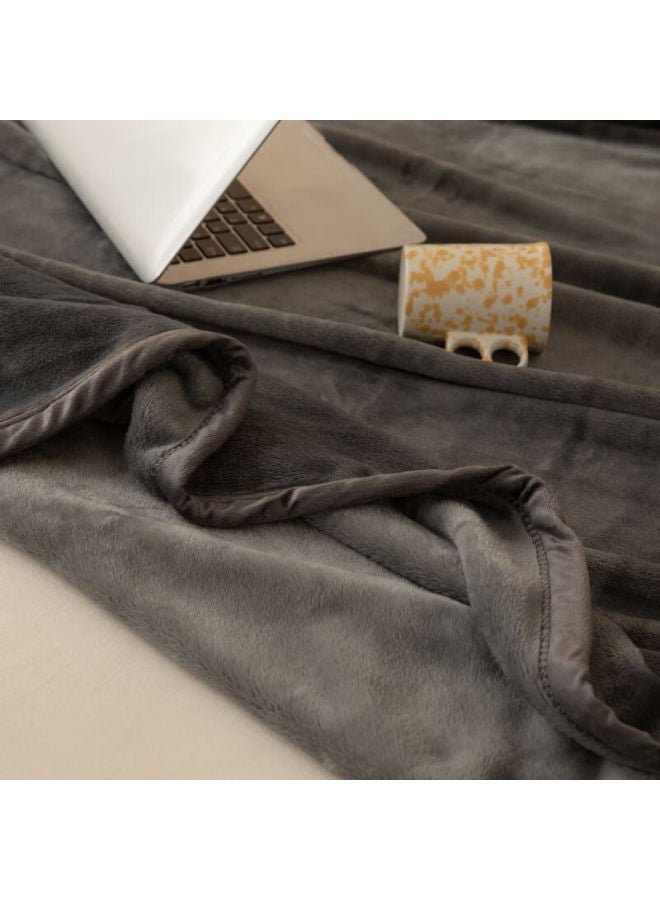 Muji Milk Velvet Blanket Nap Throw, Office Blanket, Air Conditioning Blanket, 150*200cm, Dark Gray - Image 3
