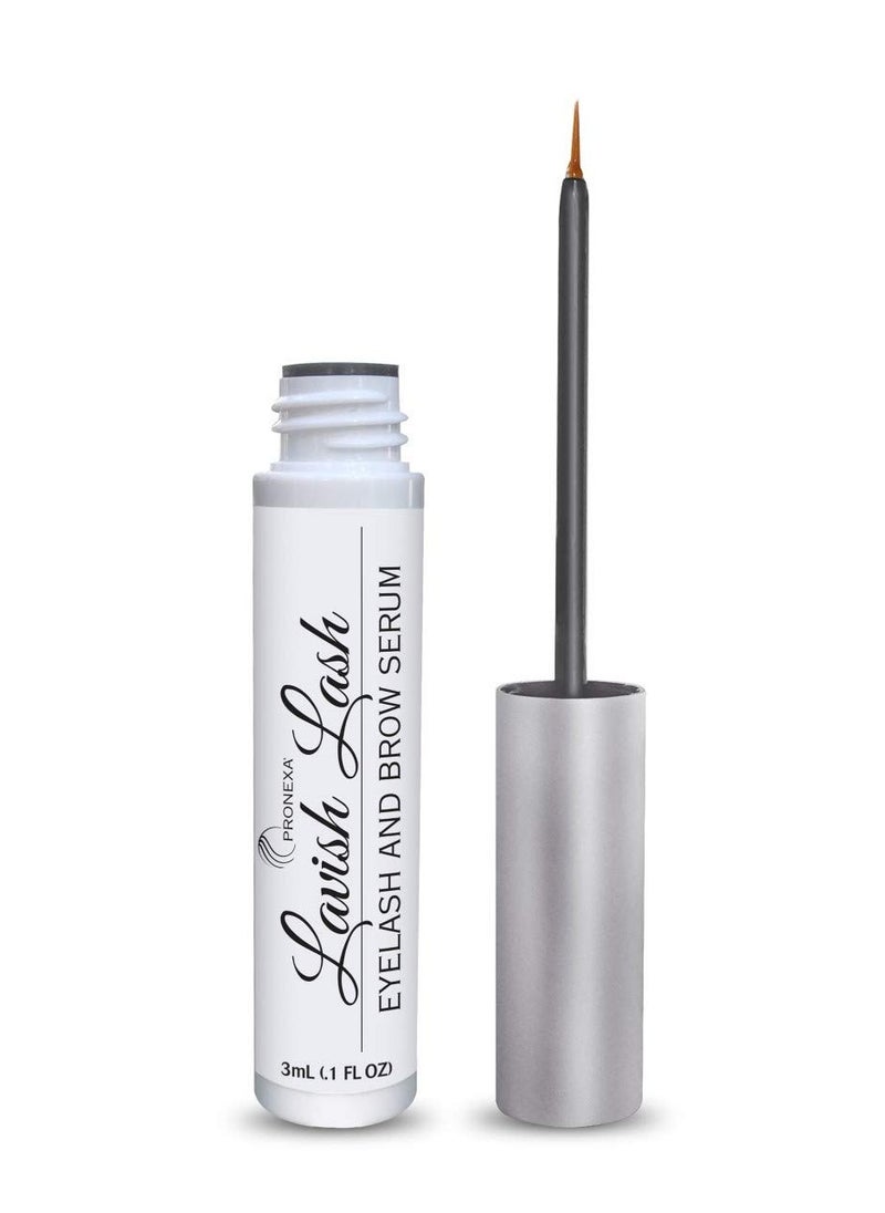 Pronexa - Hairgenics Lavish Lash (3ml, 3 Month Supply) – Eyelash Growth Enhancer & Brow Serum with Natural Peptides for Long, Thick Lashes and Eyebrows! Dermatologist Certified & Hypoallergenic. - Image 1