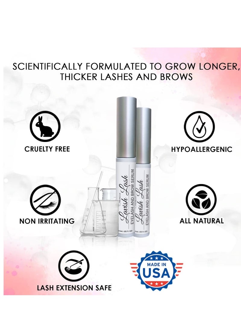 Pronexa - Hairgenics Lavish Lash (3ml, 3 Month Supply) – Eyelash Growth Enhancer & Brow Serum with Natural Peptides for Long, Thick Lashes and Eyebrows! Dermatologist Certified & Hypoallergenic. - Image 1