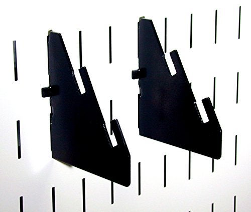 Wall Control Slotted Metal Pegboard Bracket Pair Accessory Pack for Wall Control Pegboard and Slotted Tool Board – Black - Image 2