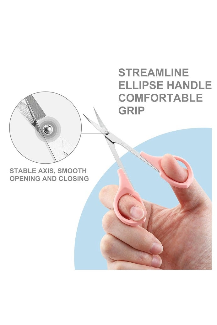 2 Pack Small Beauty Stainless Steel Trimming Eyebrow Scissors for Eyelash Extensions, Facial Nose Hair, 4 Inch - Image 3