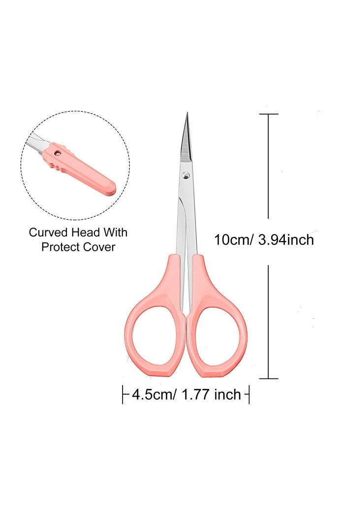 2 Pack Small Beauty Stainless Steel Trimming Eyebrow Scissors for Eyelash Extensions, Facial Nose Hair, 4 Inch - Image 2