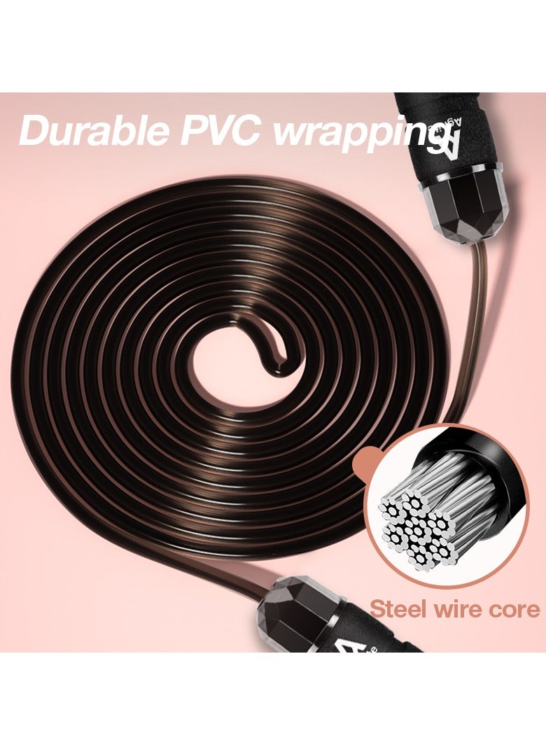 Agnite ER040 2.8m Black Weighted Jump Rope – Ideal for Cardio, HIIT, and Fitness Training - Image 2