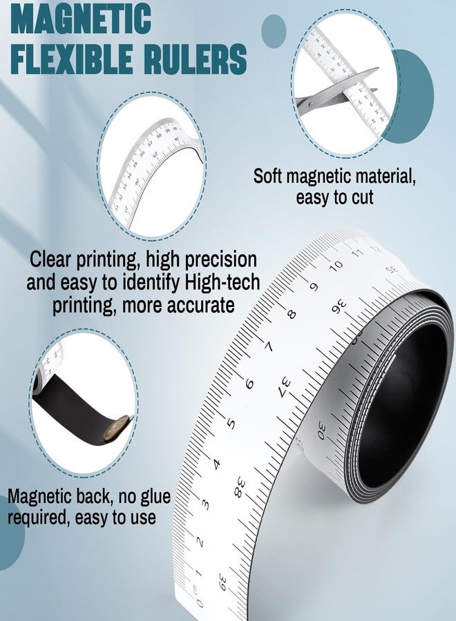 Relaxweex 1 Pcs 39.37 Inch Magnetic Ruler Flexible Ruler with Both Inches and Centimeters Magnet Measuring Tape, Suitable for Lathes, Workshops, Table Saws, Mills, Easy to Take - Image 4